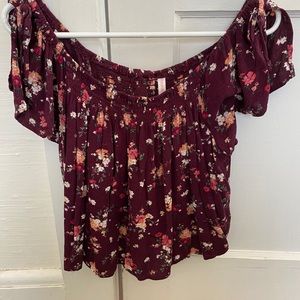 Xhiliration Off Shoulder Floral Top